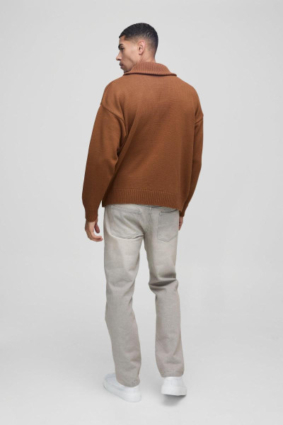 Негабаритний опущений плечовий в'язаний лійка шиї