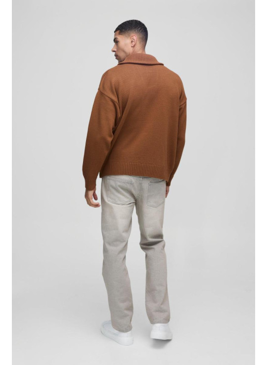 Негабаритний опущений плечовий в'язаний лійка шиї