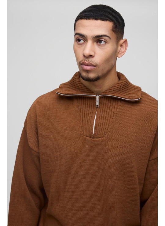 Негабаритний опущений плечовий в'язаний лійка шиї