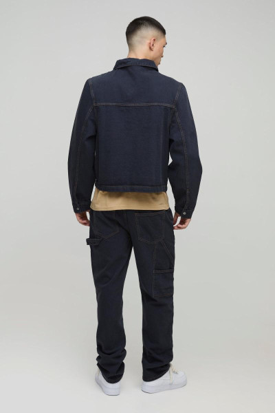 Carpenter Contrast Stitch джинсова куртка Harrington