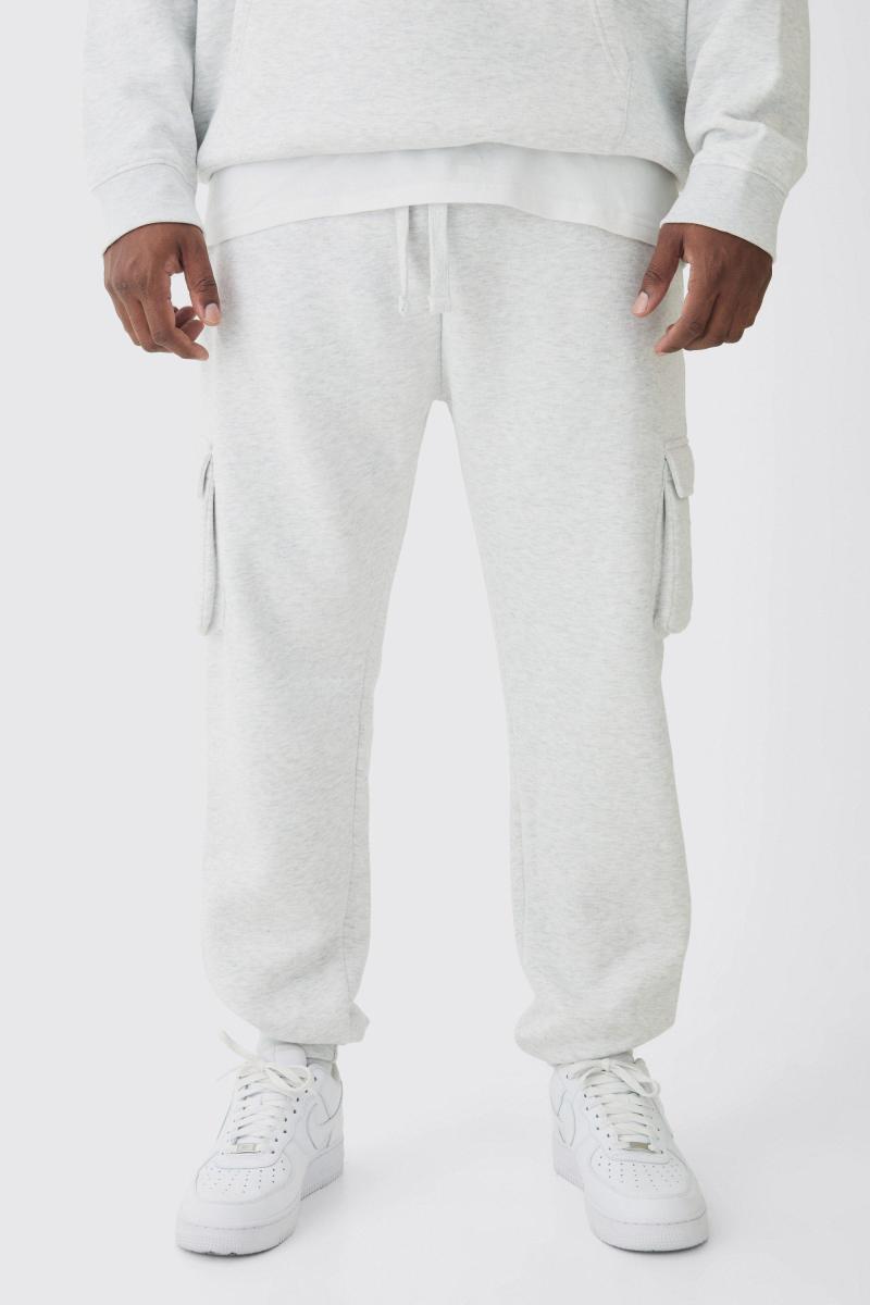 330GSM Plus Skinny Fit Cargo Jogger із сірого мергеля
