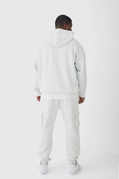 330GSM Plus Skinny Fit Cargo Jogger із сірого мергеля