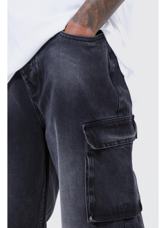 Мішкуваті вибілені джинси карго з кількома кишенями