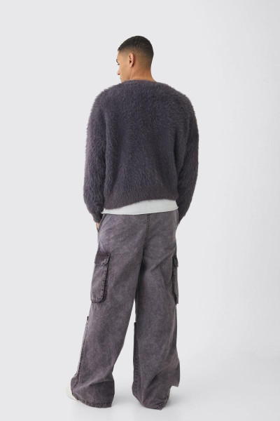 Пухнастий трикотажний джемпер великого розміру