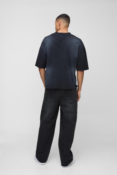 Мішкуваті жорсткі темно-сірі джинси