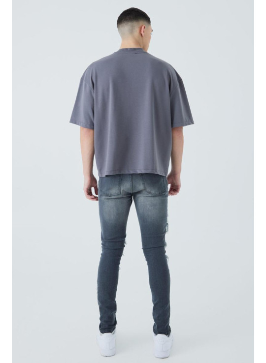 Джинси Super Skinny Biker Rip & Repair Paint Splatter