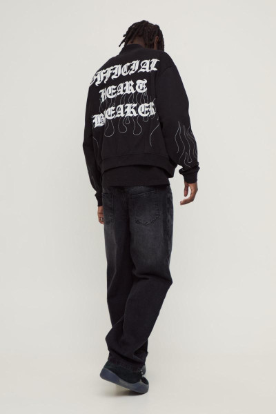 Розслаблені жорсткі джинси чорного кольору