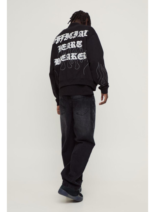 Розслаблені жорсткі джинси чорного кольору