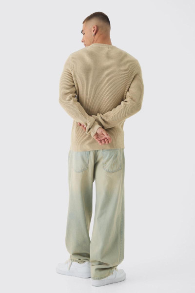 Трикотажний джемпер стандартного крою в рубчик