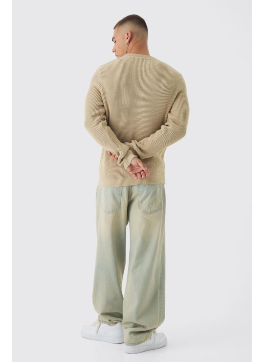 Трикотажний джемпер стандартного крою в рубчик