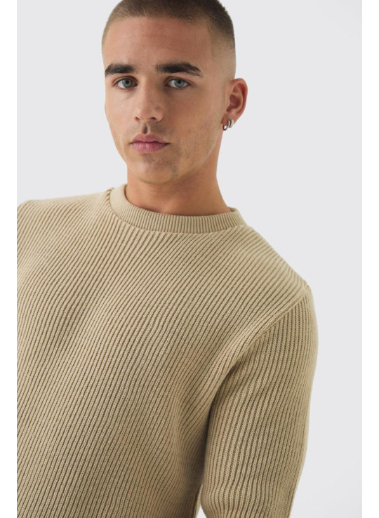 Трикотажний джемпер стандартного крою в рубчик