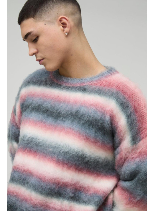 Негабаритна коробка матової смужки в'язала джемпер