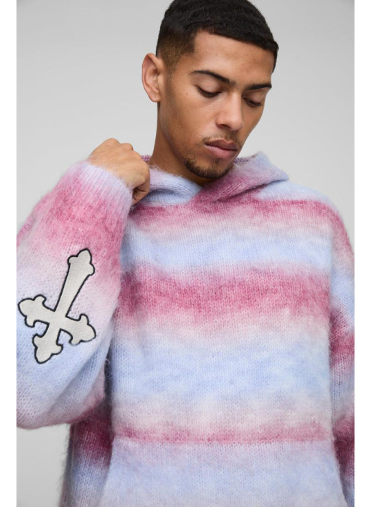 Коробка підходить омбре -смугаста маточка в’язана хустка