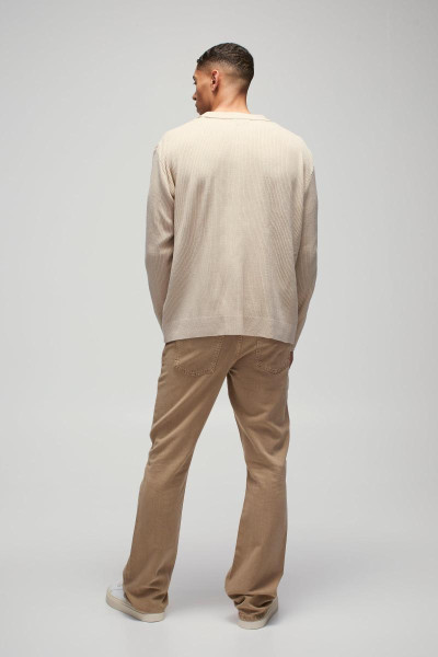 Негабаритний ребристий реверс на шиї в трибаний поло