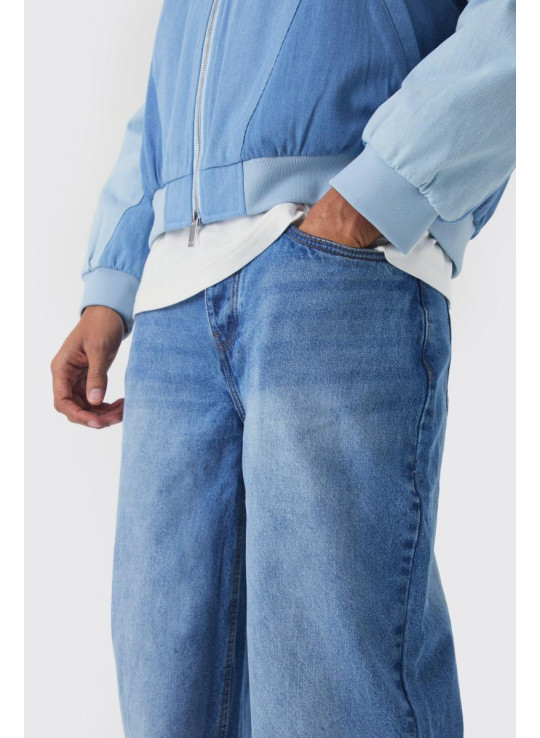 Легкі жорсткі джинси світло-блакитного кольору