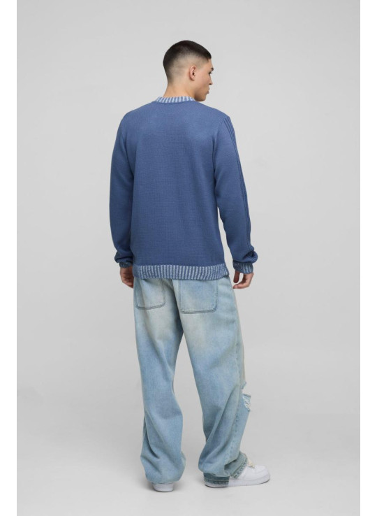 Регулярне контрастне реброве в’язання рукава