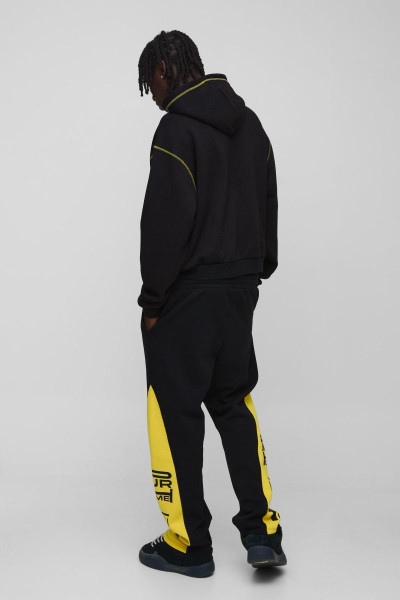 Величезний спортивний костюм Moto Gusset на блискавці з капюшоном