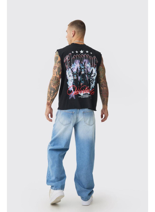 Мішкуваті світло-блакитні джинси з жорстким подвійним поясом