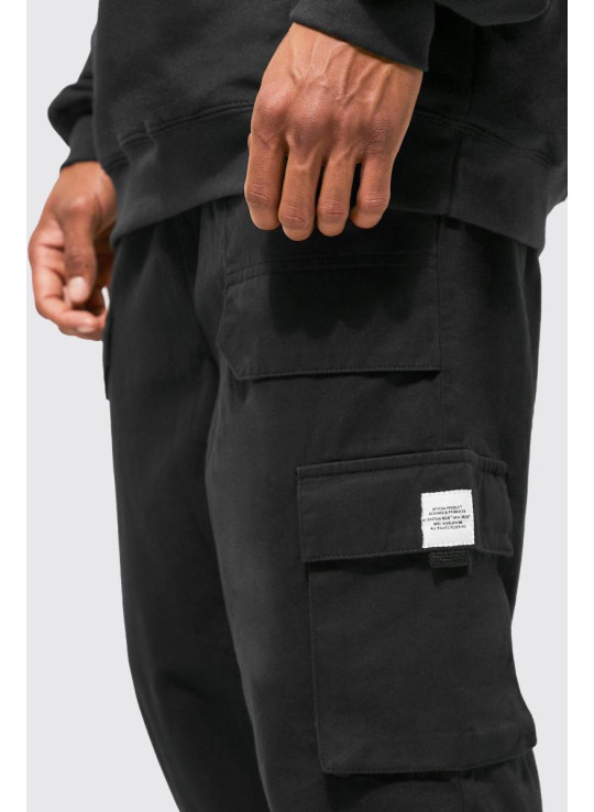 Штани карго з еластичною талією та пряжками