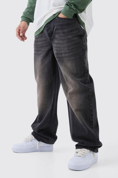 Коричневі випрані джинси вільного крою