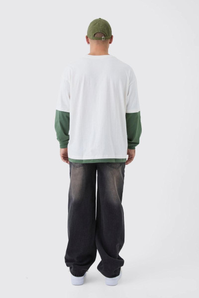 Коричневі випрані джинси вільного крою