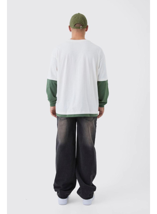 Коричневі випрані джинси вільного крою