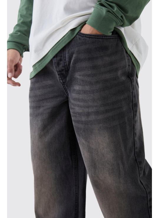 Коричневі випрані джинси вільного крою